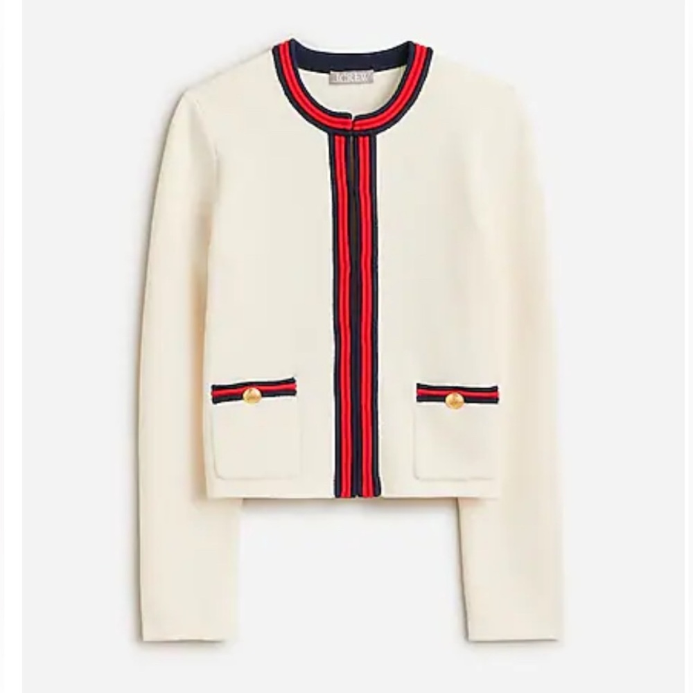 NEW J Crew Emilie sweater jacket with contrast